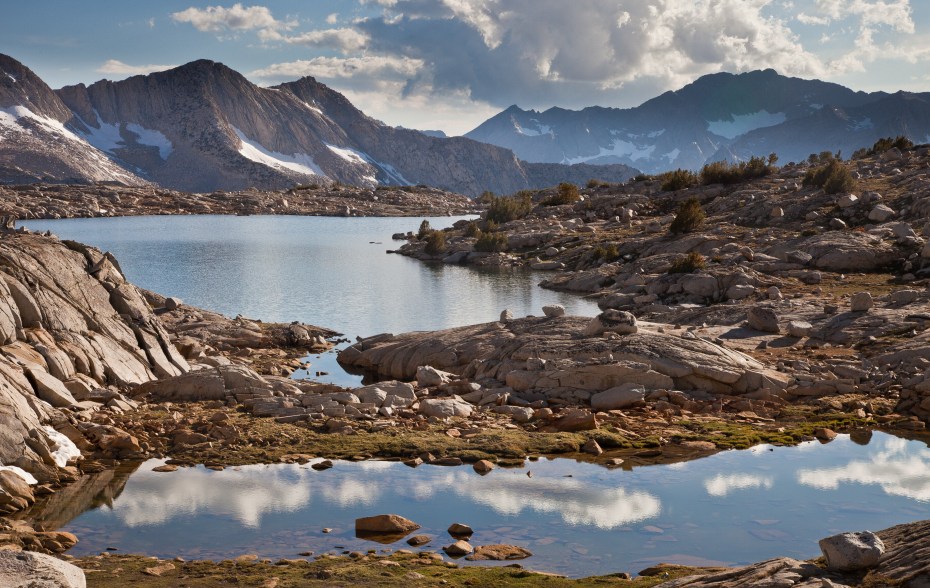 Clouds reflecting in Dusy Basin.