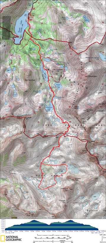 Bishop Pass map.